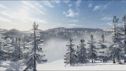 Winter Mountain Scene Background Loop