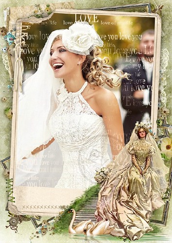  Рамка для фотошоп - Винтажная невеста