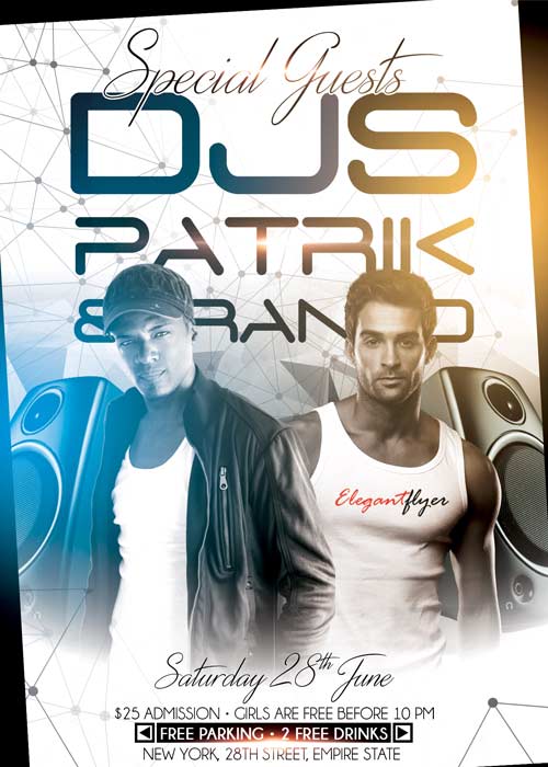 Special Guests DJs V5 Flyer PSD Template + Facebook Cover