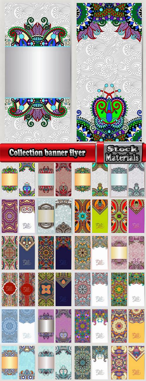 Collection banner flyer template ethnicity calligraphic drawing decoration 5-25 EPS