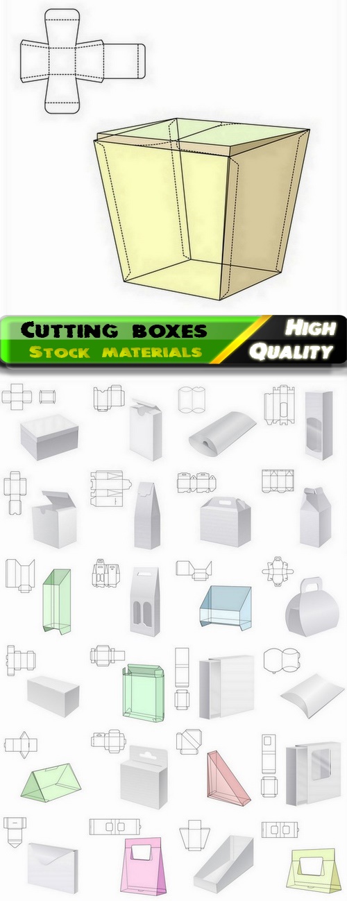 Template for cutting boxes in vector from stock #20 - 25 Eps