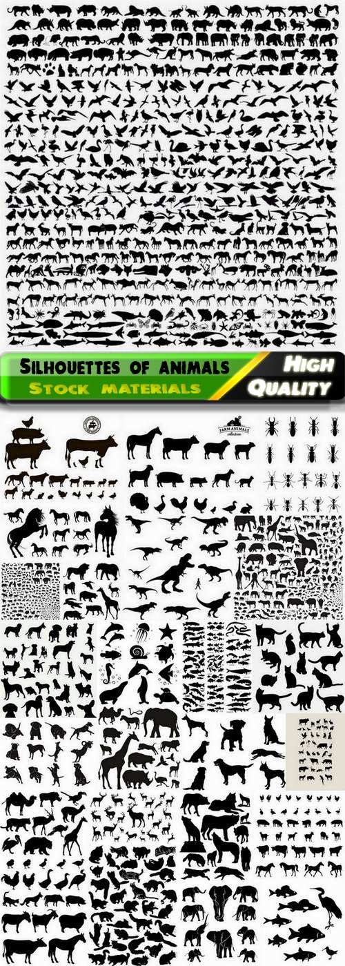 Silhouettes of farm and wild animals - 25 Eps