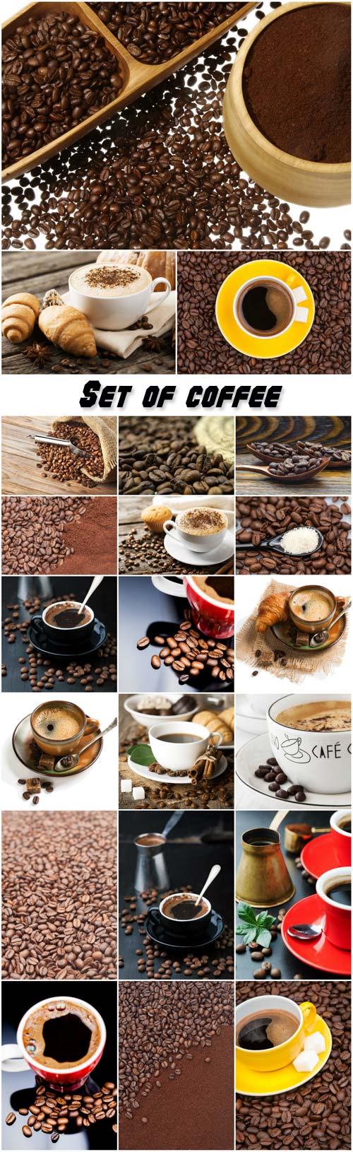 Set of coffee stock photo