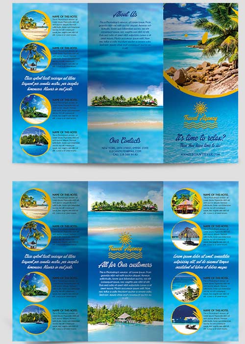 Travel Agency Tri-Fold Brochure PSD Template