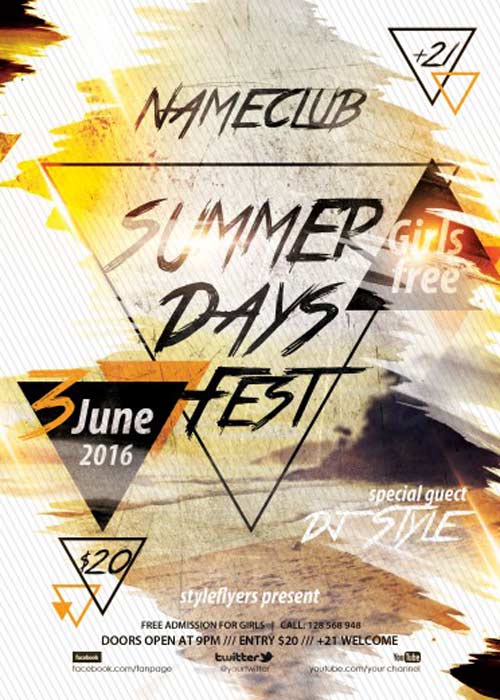 Summer Days Fest PSD Flyer Template 2