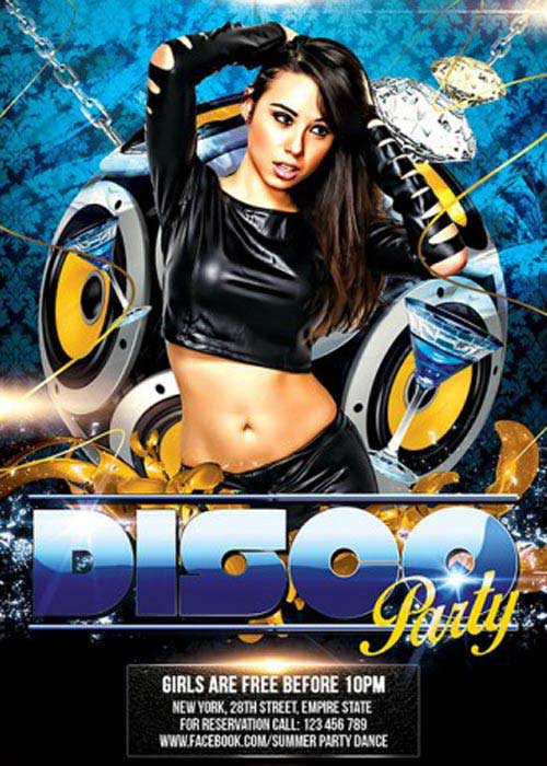 Disco Party V7 Flyer PSD Template