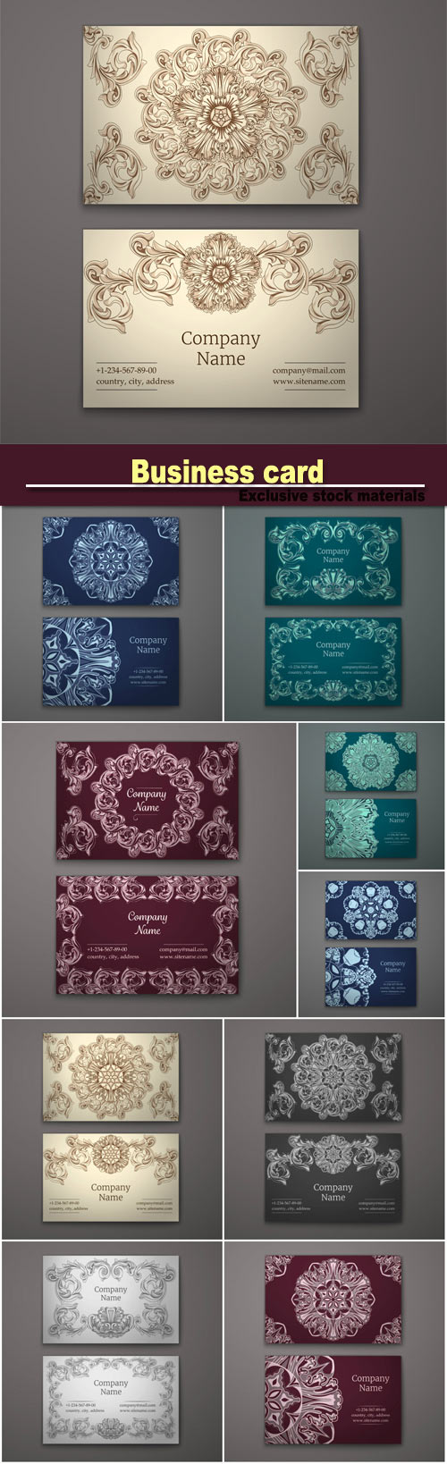 Business card in baroque style