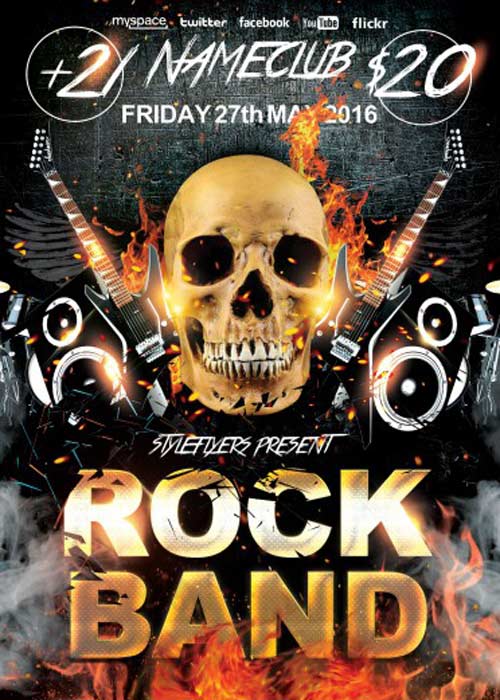 Rock Band V1 PSD Flyer Template