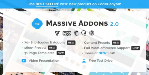 Nulled Massive Addons for Visual Composer v2.0 - WordPress Plugin product cover