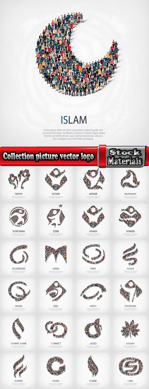 Collection picture vector logo illustration of the business campaign 36-25 Eps