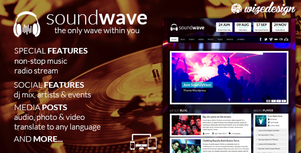 Nulled ThemeForest - SoundWave v2.2 - The Music Vibe WordPress Theme
