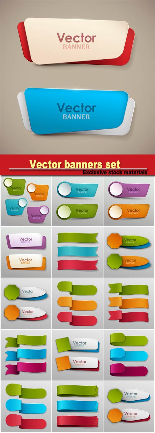 Vector set of colorful banners
