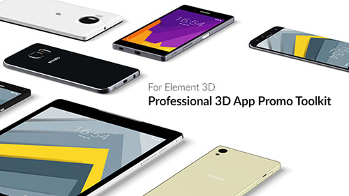 Professional 3D App Promo Toolkit for Element 3D - Project for After Effects (Videohive)