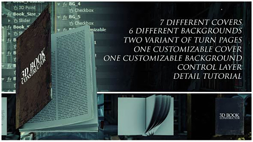 3D Book Constructor - Project for After Effects (Videohive)