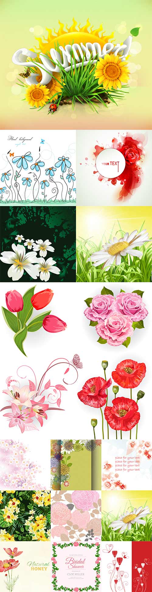 Awesome vector flowers - 2