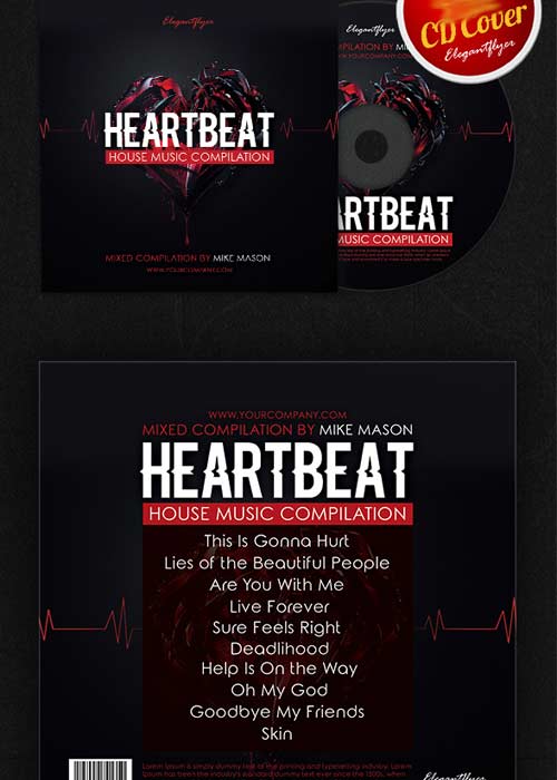 Heartbeat CD Cover PSD Template