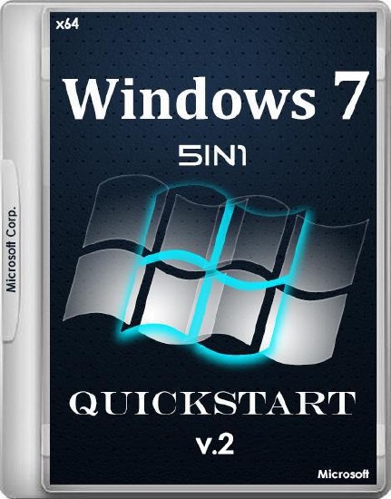 Windows 7 SP1 5in1 x64 QuickStart v.2 (RUS/2016)