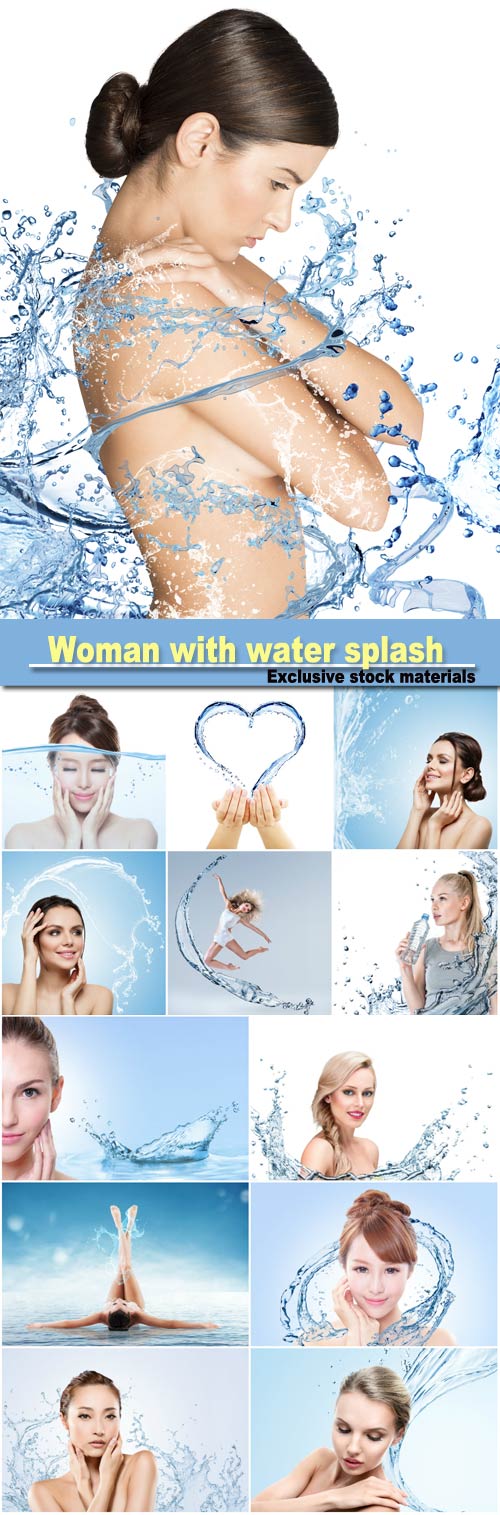 Beautiful woman with water splash