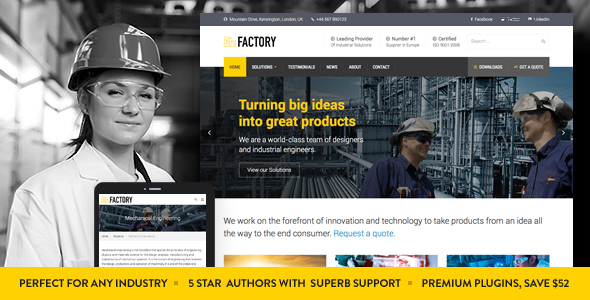 Nulled ThemeForest - Factory v1.3 - Industrial Business WordPress Theme