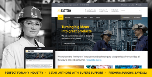 [NULLED] Factory v1.3 - Industrial Business WordPress Theme  