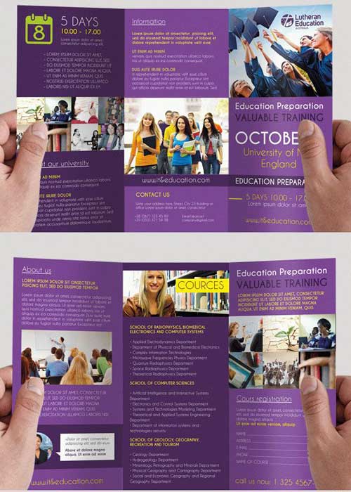 Education V2 Premium Tri-Fold PSD Brochure Template