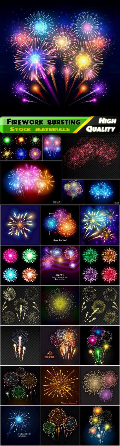 Firework bursting and light effect with sparks and flashes - 25 Eps
