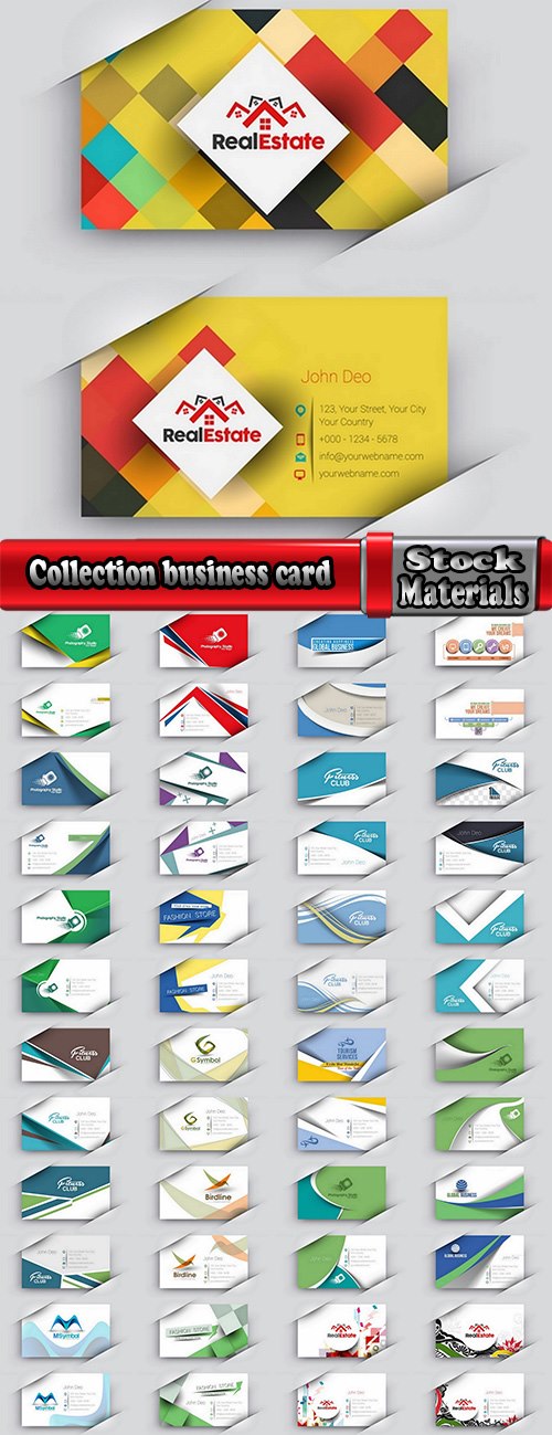 Collection business card flyer banner vector image 25 EPS