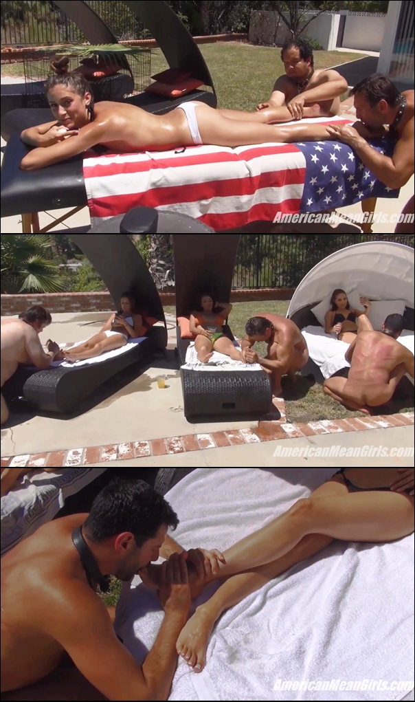 [THE MEAN GIRLS/CLIPS4SALE.COM] Princess Beverly, Princess armela,Princess Bella-Mean Girl Pool Party /  -    [2016 ., Foot Massage, Foot Fetish, Whipping, Femdom, Bikini., 720p]