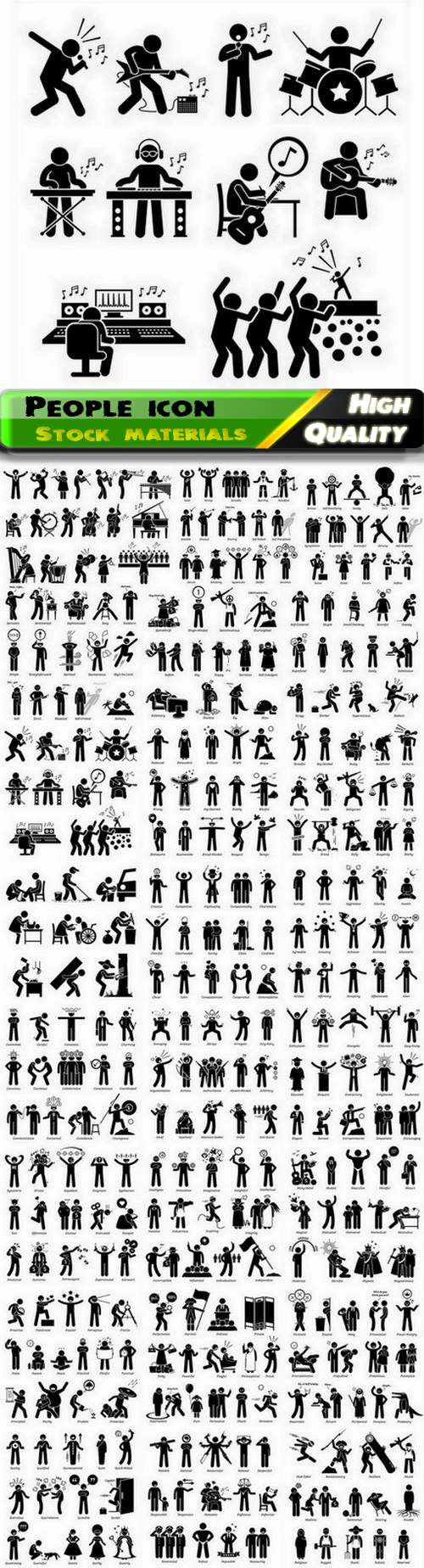 Set of silhouettes and people icon of different profession 2 - 25 Eps