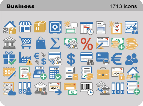 Business Set - Pure Flat Toolbar Stock Icons