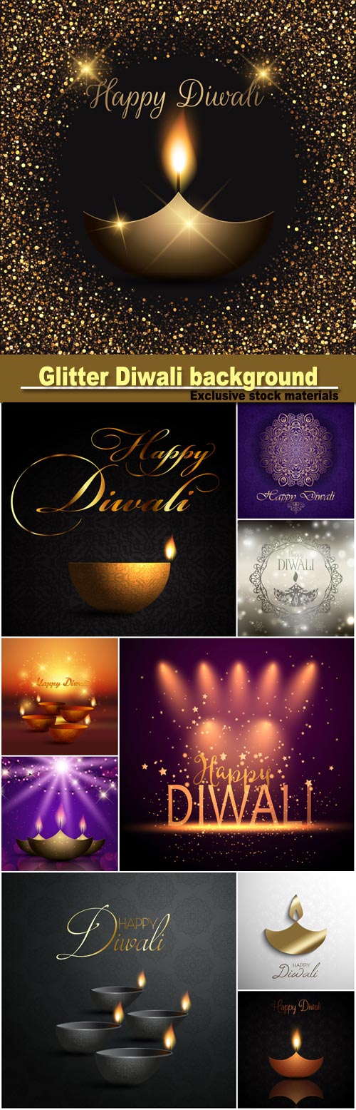 Glitter Diwali celebration background