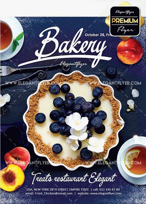 Bakery Promotion V4 Flyer PSD Template + Facebook Cover