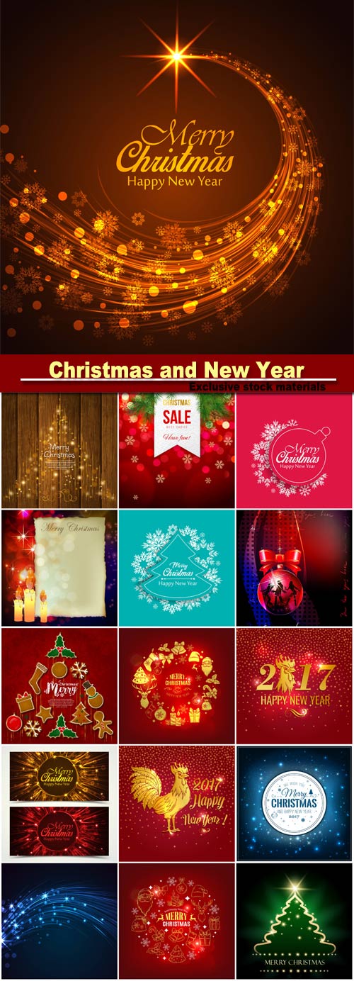 Christmas and New Year design with decorative icons